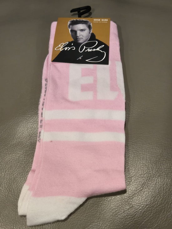 Accessories - Elvis Presley  Pink & White Crew Socks  NWT